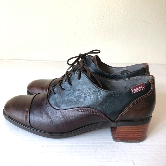 PIKOLINOS Shoes - Pikolinos Women’s leather colorblock lace up heeled Oxford shoes 40 (9.5)